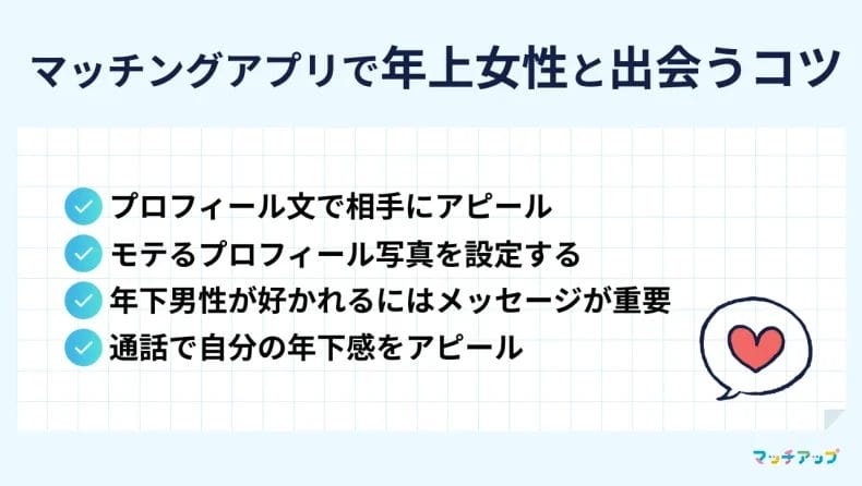 年上女性とのマッチング率を高めるコツ
